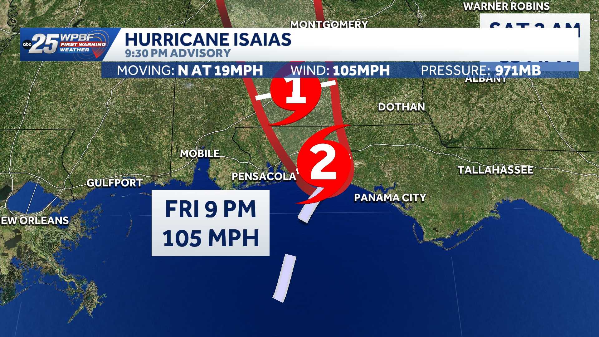 Isaias makes landfall as strong Category 2 hurricane in Destin  — WPBF West Palm Beach
