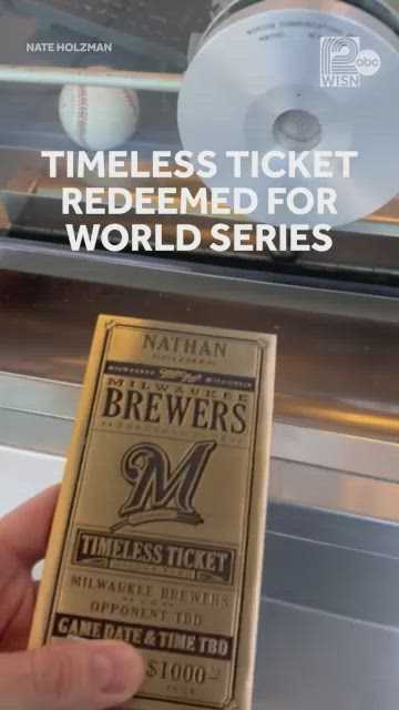 Watch the moment Brewers fan redeems 'Timeless Ticket' for Game 1 of World Series — WISN 12 Milwaukee