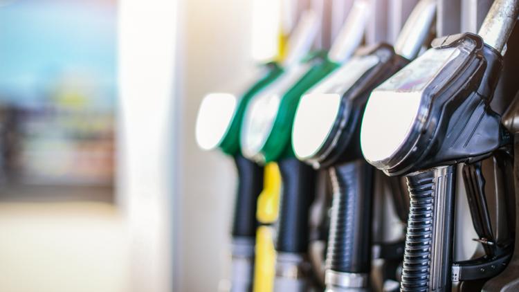 Colorful fuel gasoline dispenser background.