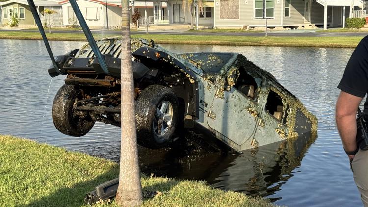 Jeep reported stolen in 2023 pulled from retention pond: SPPD — WTSP 10 Tampa Bay