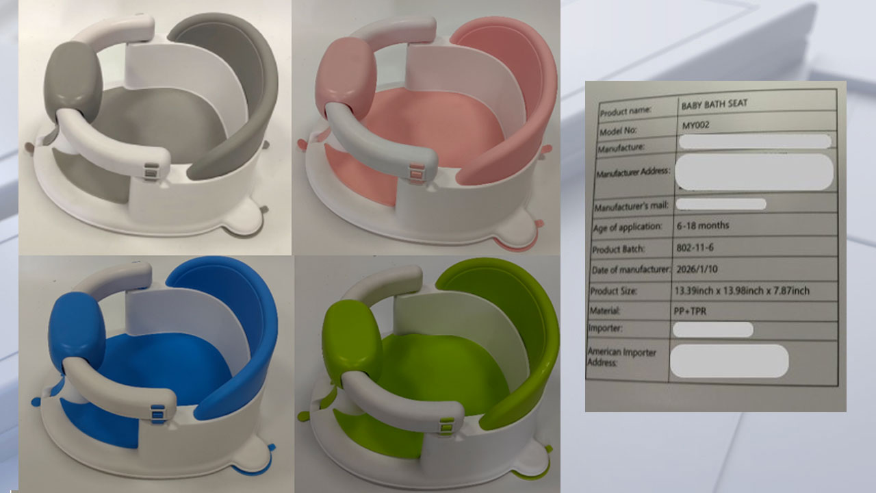Baby bath seats sold on Amazon under recall for risk of serious injury, drowning — FOX 13 Tampa Bay News, Palm Harbor Government news